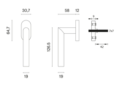 Oválne kľučky na okná Čierny APRILE