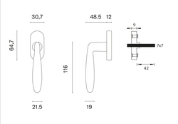 Oválne kľučky na okná Čierny APRILE