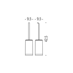 WC kefy s nádobou Strieborný COLOMBO