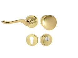 Kľučky na spevnených okrúhlych rozetách s prekrytím vložky Zlatý Mariani