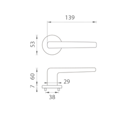 Kľučky na okrúhlych rozetách Strieborný APRILE