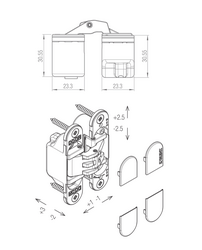 Skryté pánty a závesy na interiérové dvere Strieborný Koblenz
