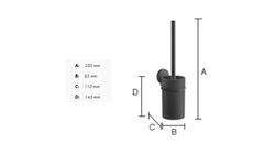 Samolepiace WC kefy s nádobou Čierny SMEDBO