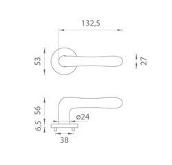 Kľučky na okrúhlych rozetách Čierny APRILE
