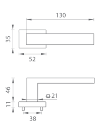 Kľučky na obdĺžnikových rozetách Sivý Tupai