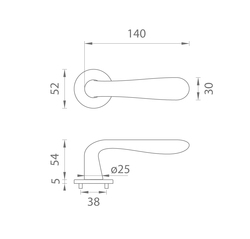 Kľučky na okrúhlych rozetách Strieborný APRILE