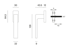 Hranaté kľučky na okná Zlatý APRILE