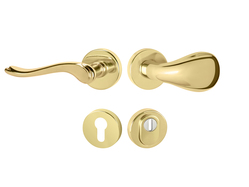 Kľučky na spevnených okrúhlych rozetách s prekrytím vložky Zlatý Mariani