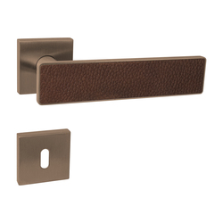 Kľučka na dvere JNF - FRAME CONTOUR 436 - HR HNM PVD - hnedá matná /hnedá koža (TCH) | MP-KOVANIA.sk