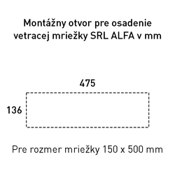 Mriežky šírka 150 mm Strieborný SRL