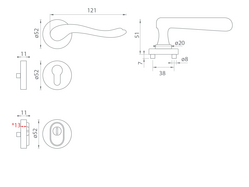 Kľučky na spevnených okrúhlych rozetách s prekrytím vložky Bronzový Mariani