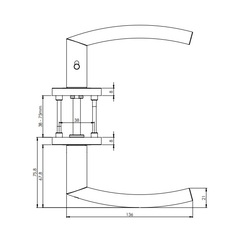 Kľučky na okrúhlych rozetách Strieborný Griffwerk