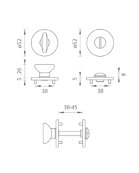 Okrúhle rozety Strieborný Tupai