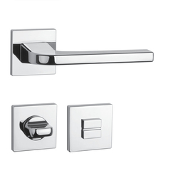 Kľučky na hranatých rozetách Strieborný APRILE