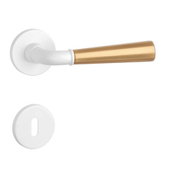 Kľučka na dvere ASM - MARIGOLD 3 - R 7S BIM/ZLM/BIM - biela matná/zlatá matná/biela matná (WH/KG/WH) | MP-KOVANIA.sk