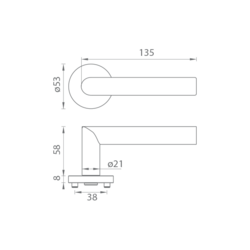 Kľučky na okrúhlych rozetách Strieborný Griffwerk