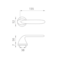 Kľučky na okrúhlych rozetách Strieborný APRILE