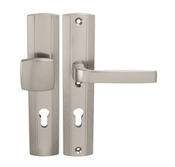 Kľučky na bezpečnostných hranatých štítoch bez prekrytia vložky Strieborný AXA