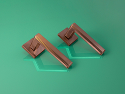 Kľučky na hranatých rozetách Medený APRILE