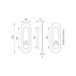 Sety - Zámky, mušle a madielka na posuvné drevené dvere Strieborný Tupai