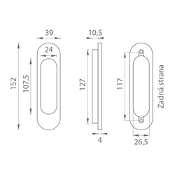 Mušle a madielka na posuvné drevené dvere Čierny MPK