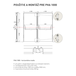 Povrchové panikové kovanie Strieborný DORMAKABA