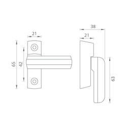 Bezpečnostné lankové zámky a západky na okná Hnedý PD