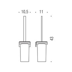 Samolepiace WC kefy s nádobou Strieborný COLOMBO