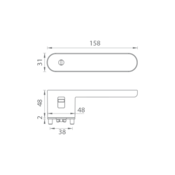 Kľučky na oválnych úzkych rozetách Sivý Griffwerk