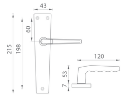 Kľučky na hranatých štítoch Bronzový BA