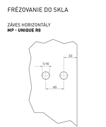 Horizontálne pánty a závesy na sklenené dvere Čierny MPK