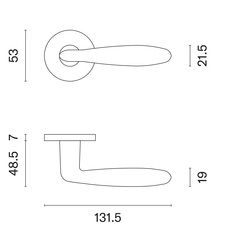 Kľučky na okrúhlych rozetách Čierny APRILE