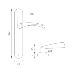 Kľučky na oválnych štítoch Strieborný MPK