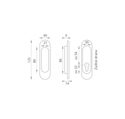 Mušle a madielka na posuvné drevené dvere Zlatý FT