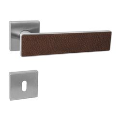 Kľučka na dvere JNF - FRAME CONTOUR 436 - HR NEM - nerez matná /hnedá koža | MP-KOVANIA.sk