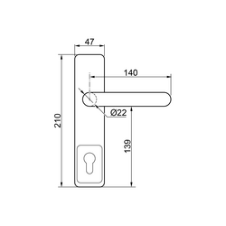 Povrchové panikové kovanie Strieborný DORMAKABA