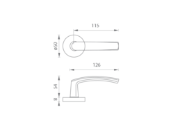 Kľučky na okrúhlych rozetách Strieborný Ghidini