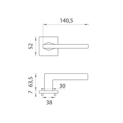 Kľučky na hranatých rozetách Hnedý FROSIO BORTOLO