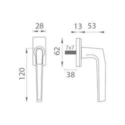 Hranaté kľučky na okná Biely BA