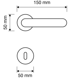 Kľučky na okrúhlych rozetách Strieborný LINEA CALI