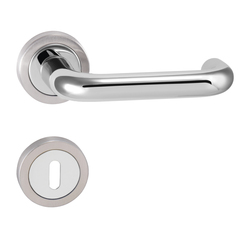 Kľučka na dvere UC - COSLAN - R CHL/NEM - chróm lesklý (MP22)/nerez matná | MP-KOVANIA.sk