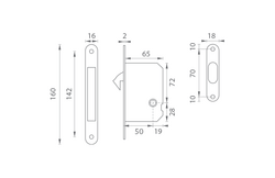 Zámky na posuvné dvere Zlatý FT