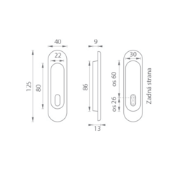 Mušle a madielka na posuvné drevené dvere Sivý FT
