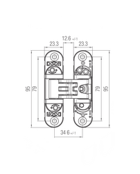 Skryté pánty a závesy na interiérové dvere Strieborný Koblenz
