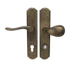 Kľučky na spevnených rustikálnych štítoch bez prekrytia vložky Bronzový Mariani