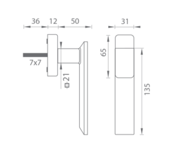 Hranaté kľučky na okná Sivý Tupai