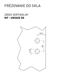 Vertikálne pánty a závesy na sklenené dvere Čierny MPK