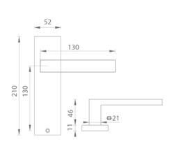 Kľučky na hranatých štítoch Strieborný Tupai