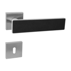 Kľučka na dvere JNF - FRAME CONTOUR 436 - HR NEM - nerez matná/čierna koža | MP-KOVANIA.sk