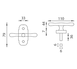 Olivy na drevené okná Bronzový NI